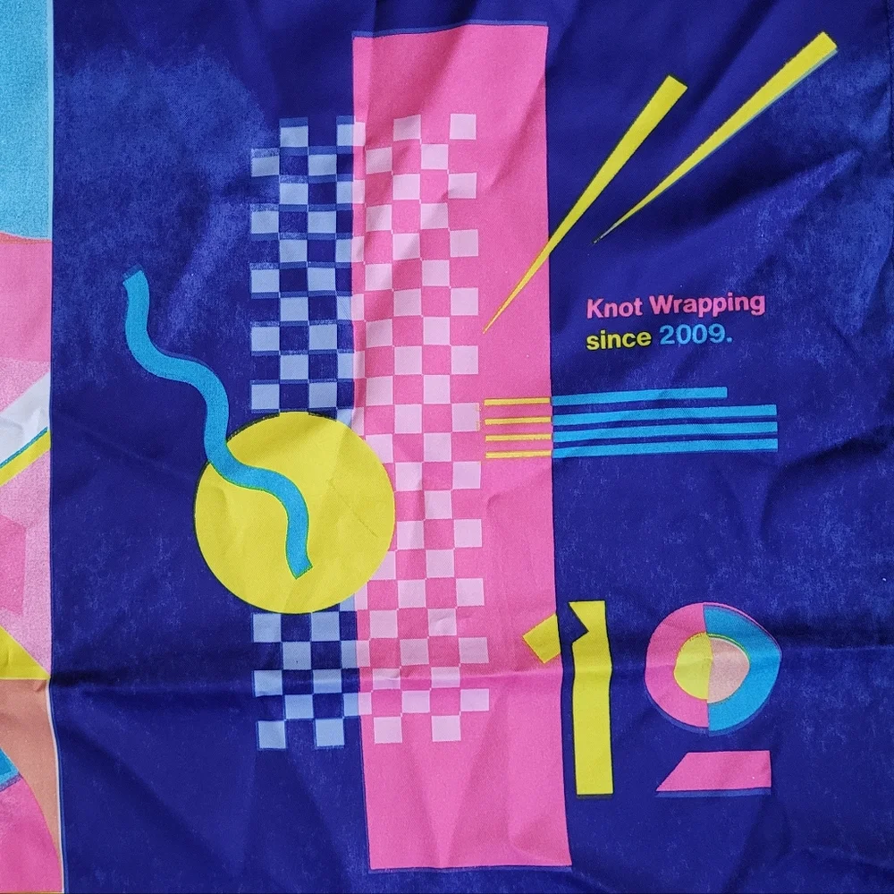 Lush Knot Wrap Colorful Abstract Pink Blue Yellow